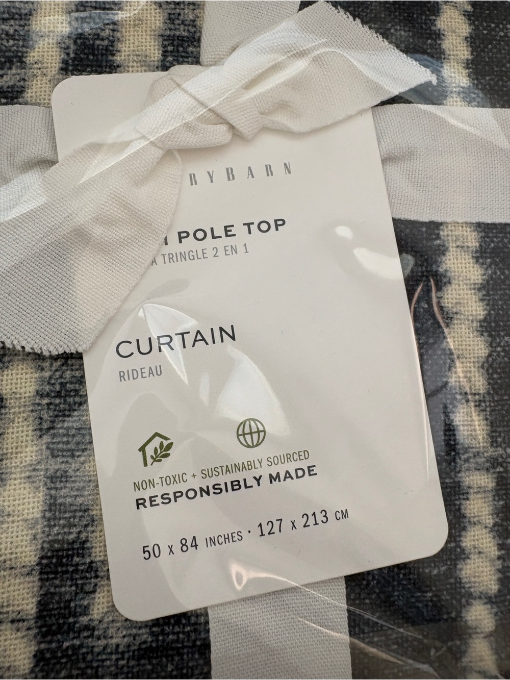 Pottery Barn 2 Indigo Shibori Linen Cotton Curtain Panel 50x84 NWT - Picture 3 of 8